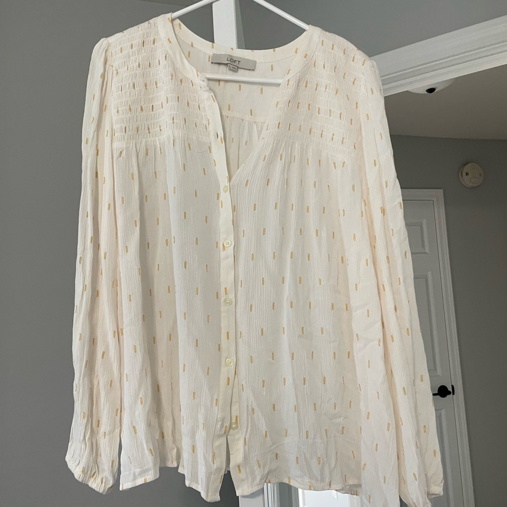 LOFT White Button Down
